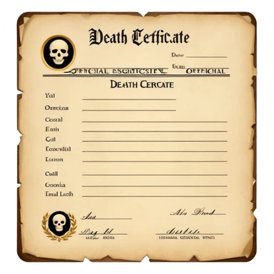 death certificate sticker