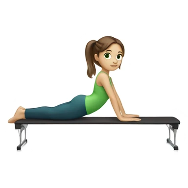 girl with brown hair green eyes doing pilates sticker