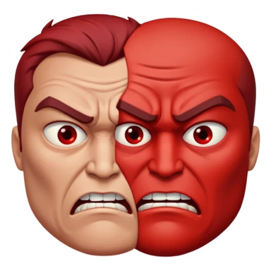 two angry faces looking at eachother

 sticker