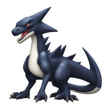 Black Cool Edgy Nargacuga-Garchomp-Sergal Fakémon with Edgy markings,  full body sticker