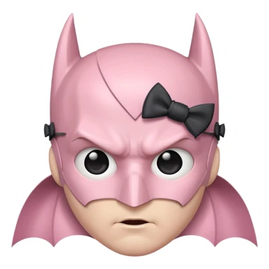 Light pink cute batman with a bow in his head sticker