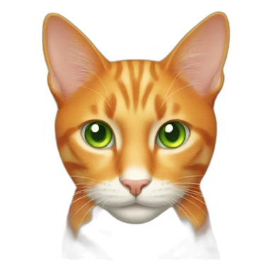Orange cat green eyes sticker