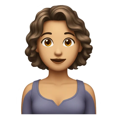 personita con pelo ondulado y morena sticker