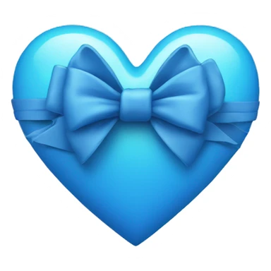 heart with a bow emoji but blue sticker