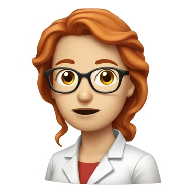 red hair woman nutritionist with glasses sad crying sticker