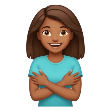 arms crossed holding neck laughing girl sticker