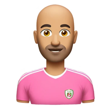 a bald agile coach from liban with pink tshirt sticker