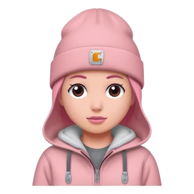 Shape of Carhartt beanie dusty pink color sticker