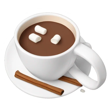 Hot chocolate with marshmallows snowflakes on cup sticker