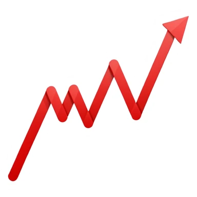 decreasing chart line red sticker