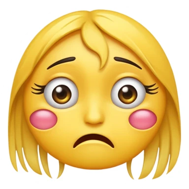 distraught emoji with long eyelashes sticker