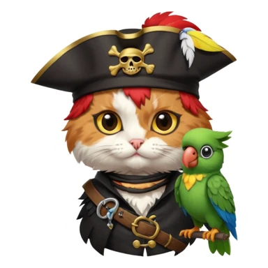 بچه گربهpirate and parrot sticker