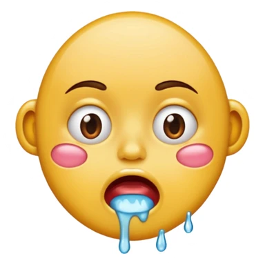 drooling saliva and spit dripping out of mouth only sticker