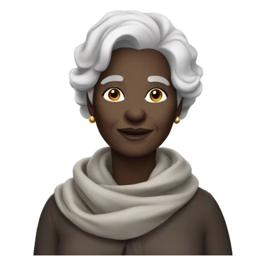 Beautiful darkskin old woman with scarf with dark grey hair sticker