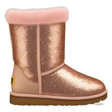 Realistic rose gold glitter and fur Ugg boots. sticker