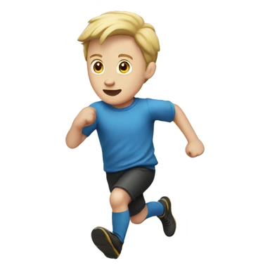 a white kid running, dressed as an islande sticker