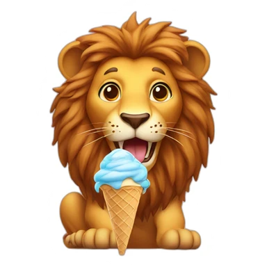 lion with ice cream  sticker
