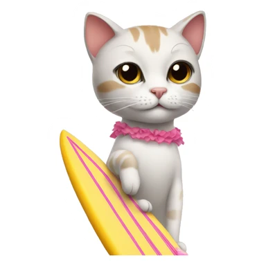 Cat wearing a tutu on a surfboard  sticker