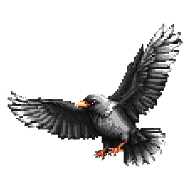 Flying crow with wings spread sticker
