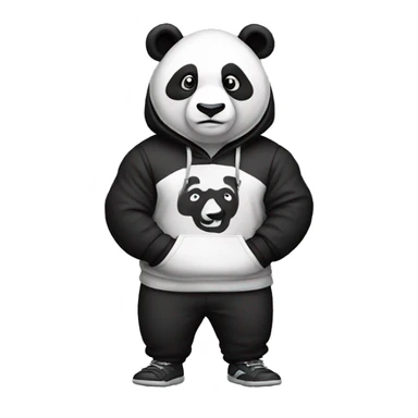 panda wearing wrestling hoodie sticker