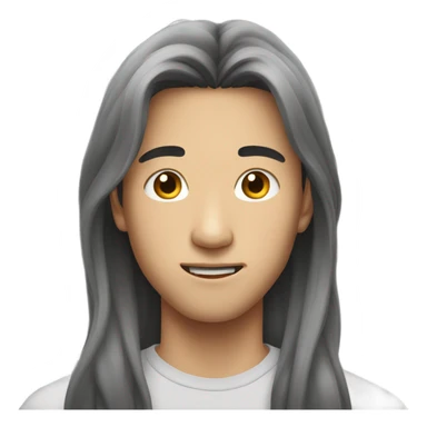 Teenage asian man with long hair sticker