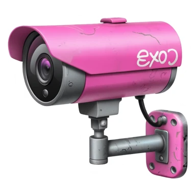 Security Camera pink with graffity sticker