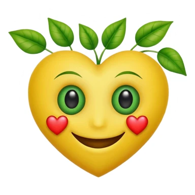 Heart smiley face with plant eyes sticker