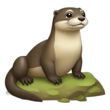 Loutre sur tortue  sticker