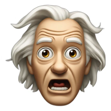 1955 Doc Brown from back to the future looking shocked and his mouth wide open. No eye-ware. sticker