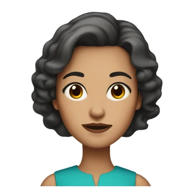 mid age woman with short dark hair and brown big eyes sticker