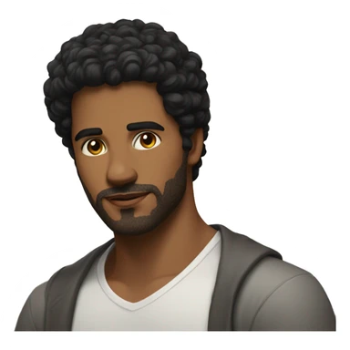 black haired stubble male portrait, masterpiece, hd sticker