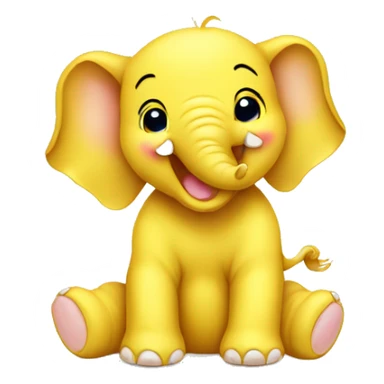 giggling baby elephant yellow sticker