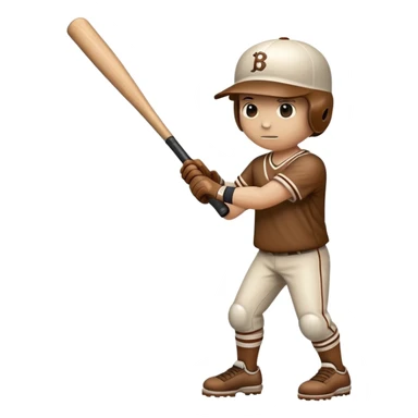 Humanoid piece of wood holding a baseball bat sticker