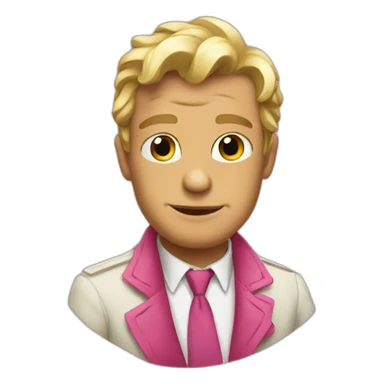pepe with blonde hair andpinkcoat sticker