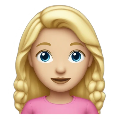 Blond girl with blue eyes and pink clothes sticker