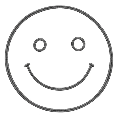 smile icon, hand drawn outline style sticker