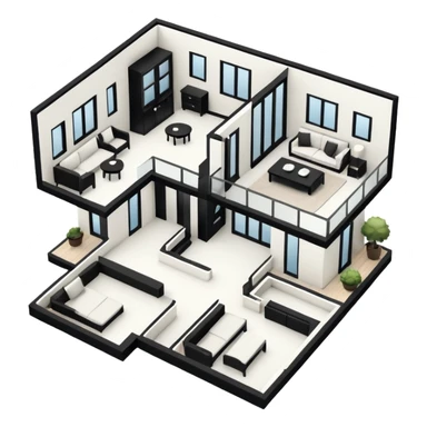 hand draw house plan sticker