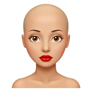 bald woman with red lips sticker