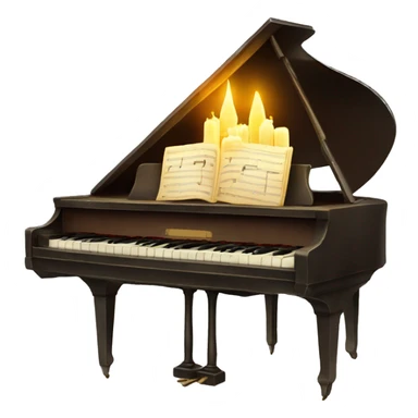 vintage piano with melted candles on top sticker