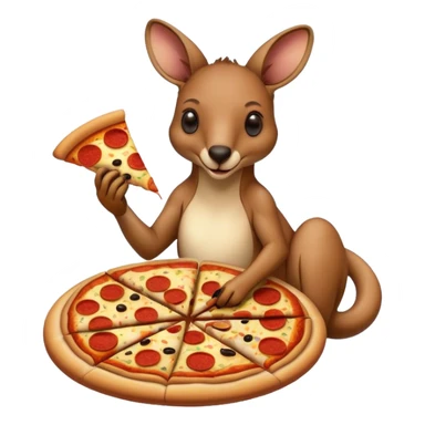kangaroo eating pizza sticker