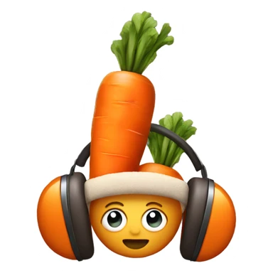 Carrot wearing earmuffs sticker