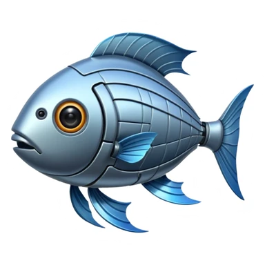robot fish with iron skin sticker