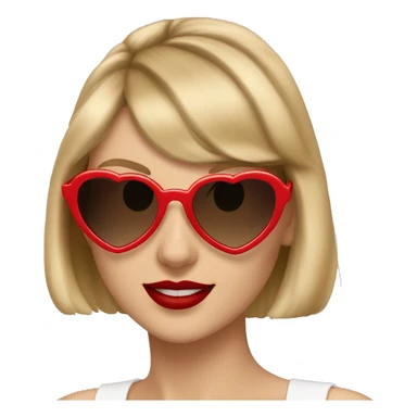 Taylor swift wearing red heart sunglasses sticker