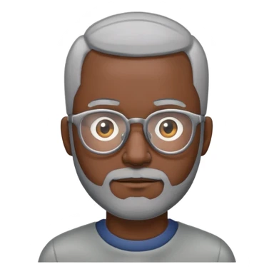 Buzz cut WITH BEARD and glasses. Add gray hair and darker skin. Keep the buzz cut. sticker