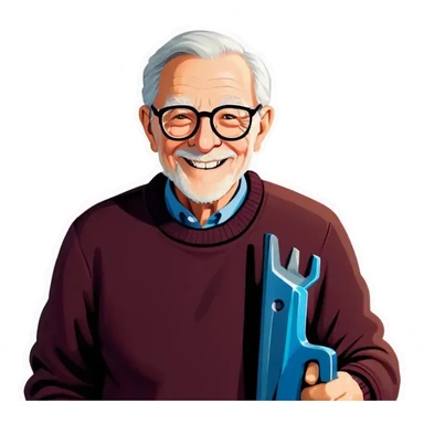 Old man who is helpful sticker