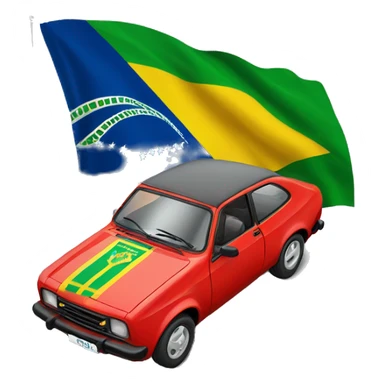 Brasil flag with a red chevette sticker