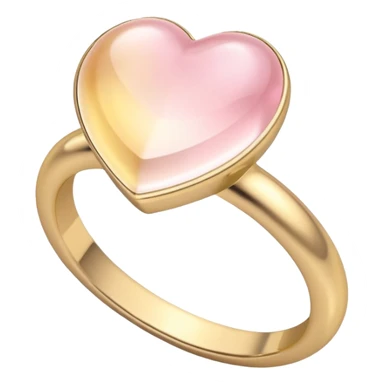 A ring with a small stone heart in soft pink, beige and yellow pastel colors sticker