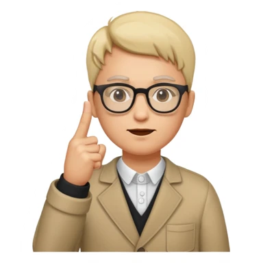 Middle finger with glasses  sticker