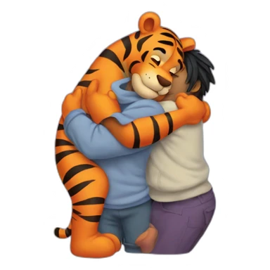 Tigger and Eeyore hug sticker