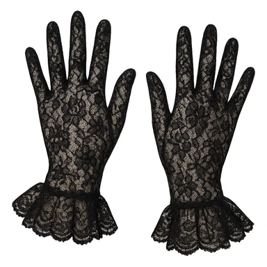 lace gloves in aristocrat goth style, black lace, elegant and delicate sticker
